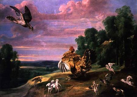The Hawk and the Hen de Frans Snyders