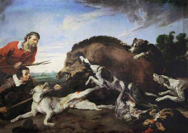 The Wild Boar Hunt de Frans Snyders