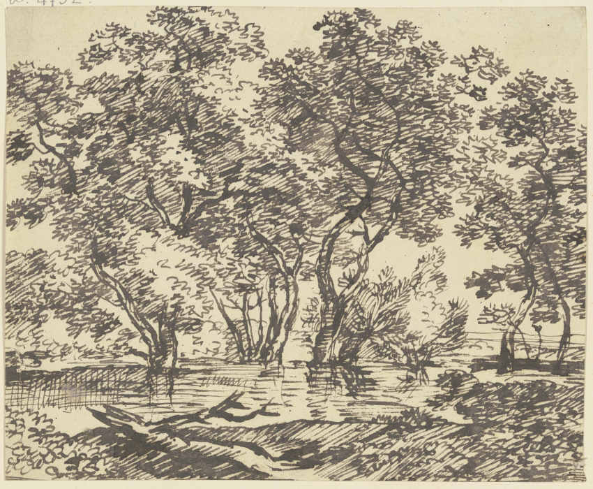 Trees by a body of water de Franz Innocenz Josef Kobell