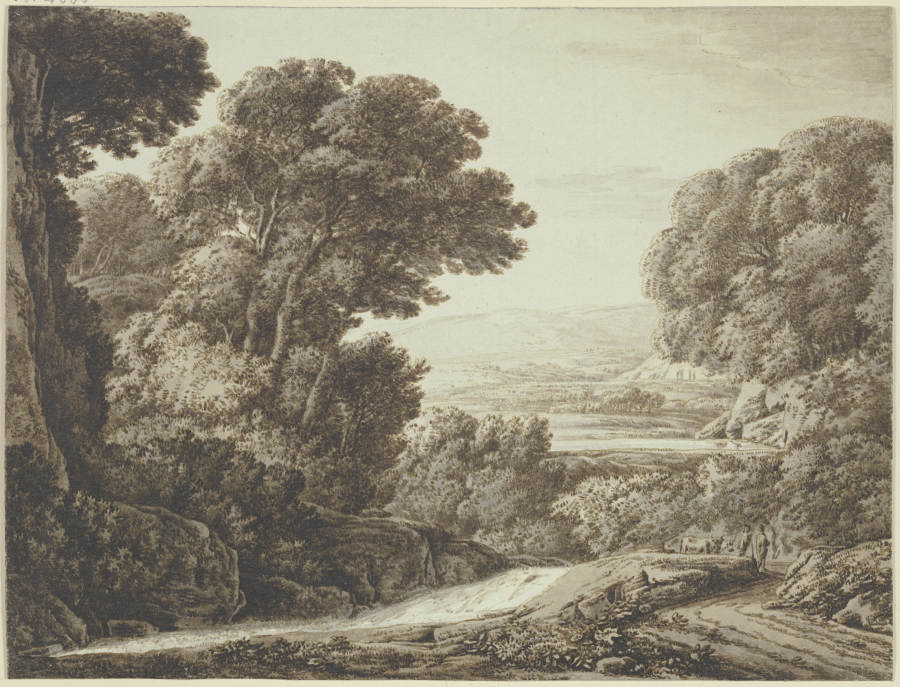 Waldige Landschaft mit Bach de Franz Innocenz Josef Kobell