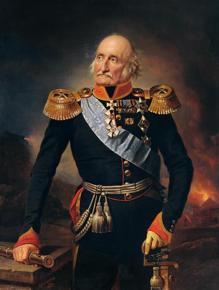Portrait of Field Marshal Count Ludwig Adolf Peter of Sayn-Wittgenstein-Ludwigsburg (1769-1843) de Franz Krüger