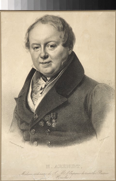 Portrait of the imperial personal physician Nicholas Martin Arendt (1785-1859) de Franz Krüger