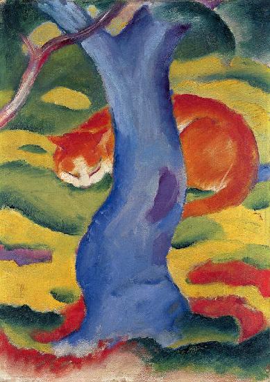 Cat behind a tree. 1910/1911