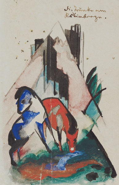 Watering-place at the ruby mountain (postcard to E de Franz Marc