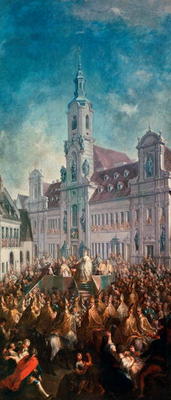 The Coronation of Empress Maria Theresa of Austria (1717-80) in Pressburg, 1768 de Franz Messmer