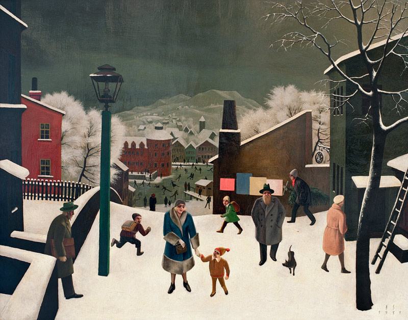 Winter in Town de Franz Sedlacek