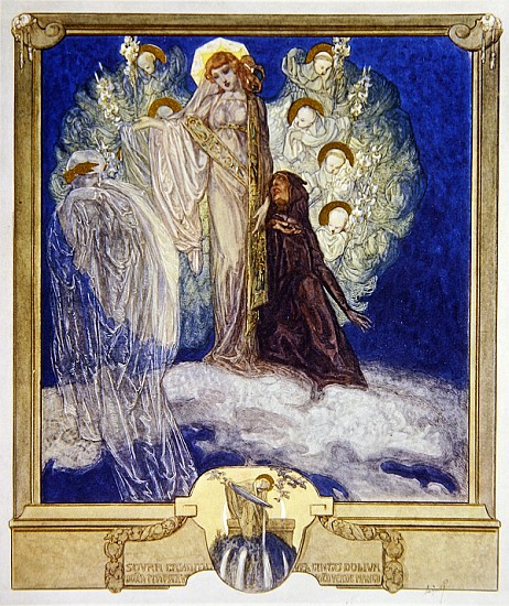Illustration from Dante''s ''Divine Comedy'', Purgatory, Canto XXX de Franz von (Choisy Le Conin) Bayros