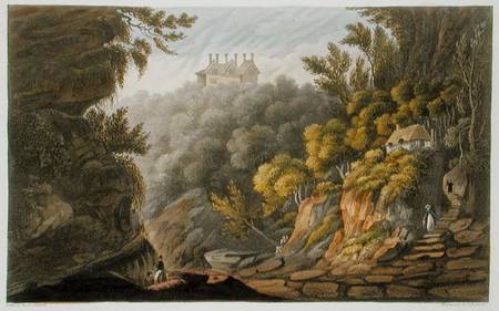 Shanklin Chine, from 'The Isle of Wight Illustrated, in a Series of Coloured Views', engraved by P. de Frederick Calvert