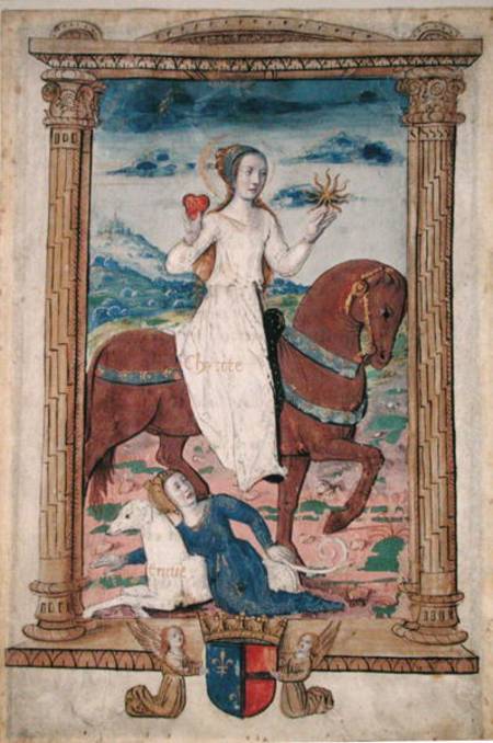 CL 22718 C Charity Against Envy, from 'Rondeaux des Vertus', created for Louis de Savoie de French School