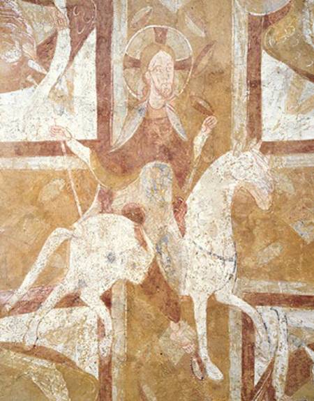 Christ on a White Horse, from the ceiling of the crypt de French School