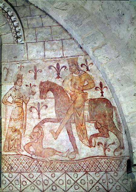Hugues IX (c.1163-1219) Lusignan defeating Nur al-Din (1116-74) in Syria de French School