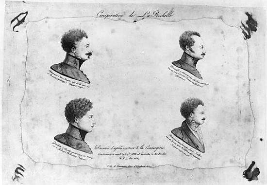 La Rochelle plot, portraits of the four sergeants, after 1822 de French School