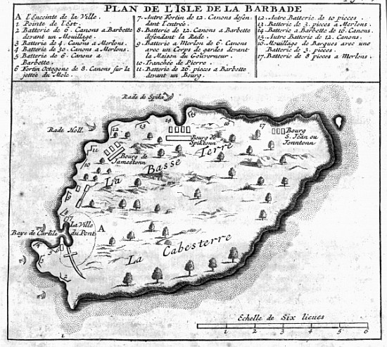 Map of Barbados de French School