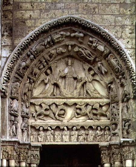 The Royal Portal, north door, tympanum depicting the Ascension de French School