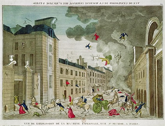 The Attempted Assassination of Napoleon Bonaparte (1769-1821) on the Rue Saint-Nicaise, Paris, 24th  de French School