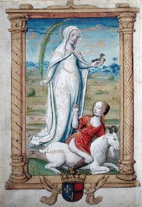 CL 22718 F Chasity Against Lust, from 'Rondeaux des Vertus' created for Louise de Savoie