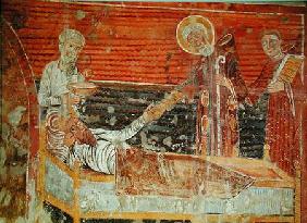 St. Severinus (d.507) curing Clovis I (465-511) copy of a 12th century original in the Church of Cha