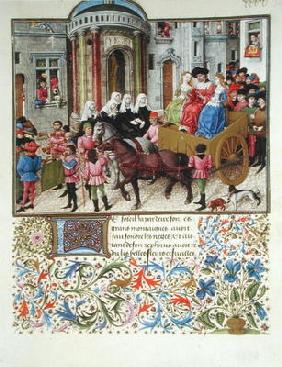 Ms 2617 Theseus makes a triumphal entry into Athens, from La Teseida, by Giovanni Boccaccio (1313-75