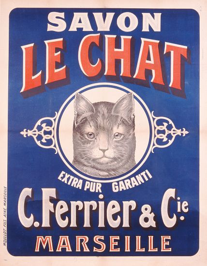 Advertisement for Savon le Chat, printed by Moullot Fils, Marseilles de French School, (20th century)