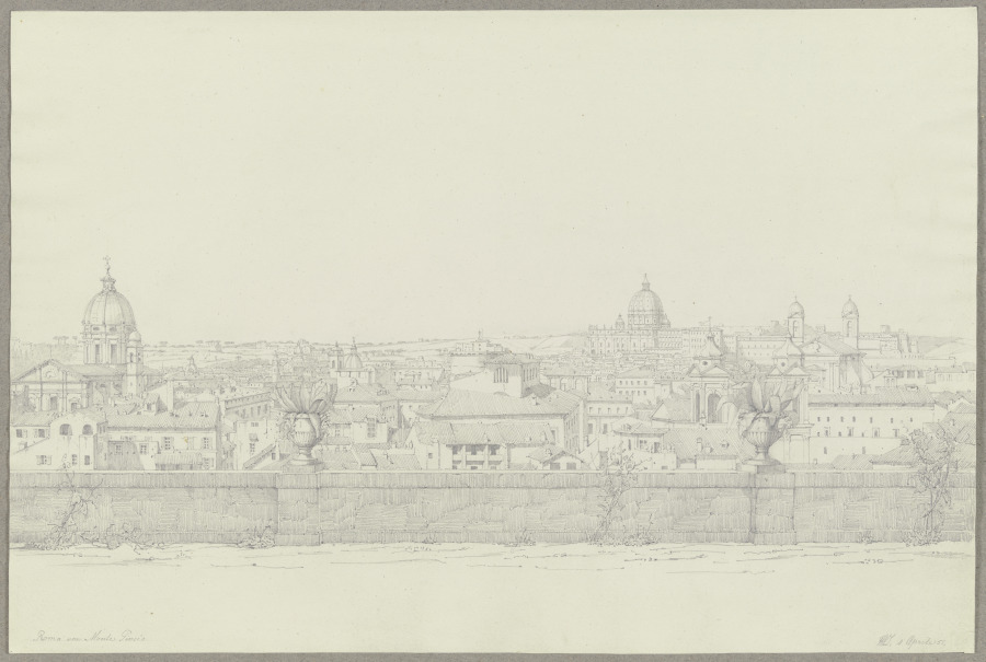 Rom vom Monte Pincio aus gesehen de Friedrich Wilhelm Ludwig
