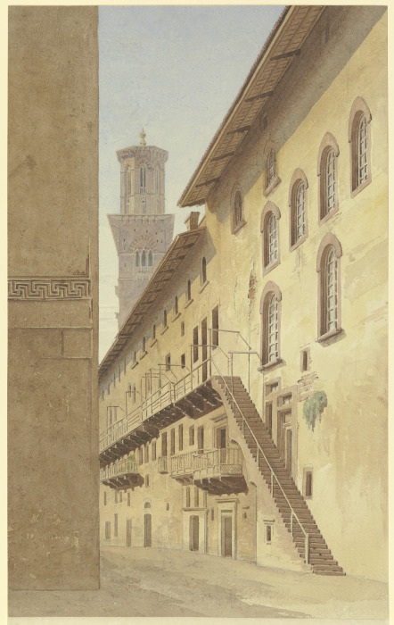 Die Treppe der Case die Mazzanti in Verona de Friedrich Maximilian Hessemer