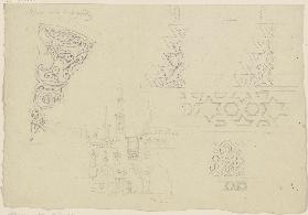 Geometrische und vegetabile Muster sowie eine Moschee