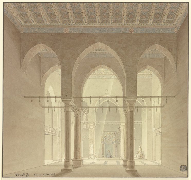 Innenansicht einer Moschee in Kairo de Friedrich Maximilian Hessemer
