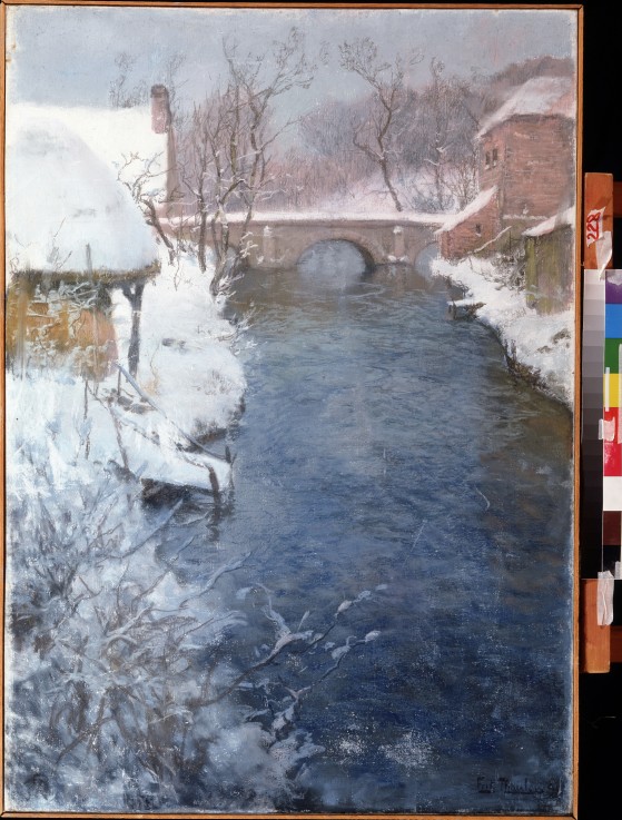 Winter River Landscape de Frits Thaulow