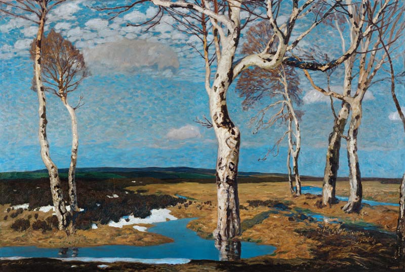 Birches in Worpswede de Fritz Overbeck