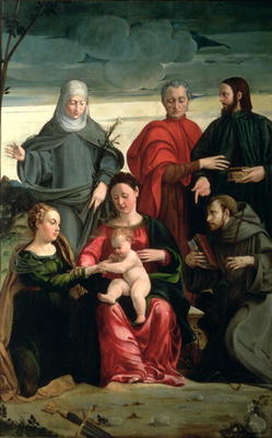 The Mystic Marriage of St. Catherine with St. Francis, St. Clare, St. Cosmas and St. Damian de Gaspare Pagani