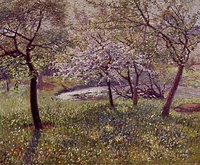 Blossoming fruit-trees de Georg Burmester