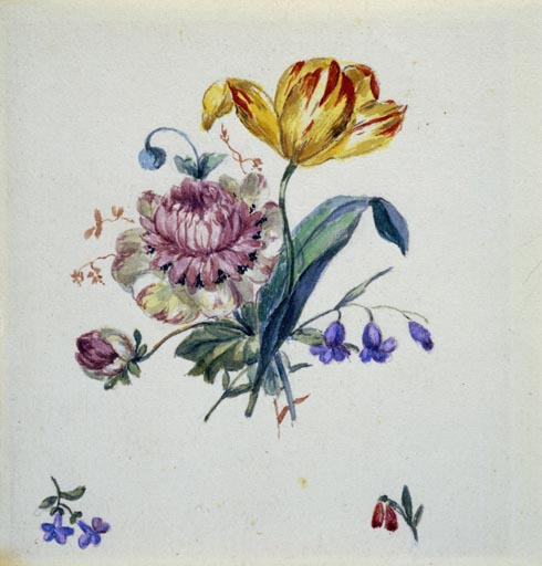 Blumenbukett mit Tulpe und Streublumen de Georg Friedrich Kersting