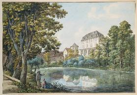 Der Küchteich und die Bibliothek in Weimar