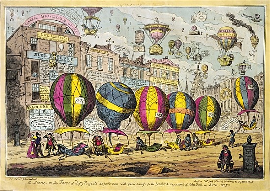 Scene in the Farce ''Lofty Prospects'' as performed with great success for the Benefit and amusement de George Cruikshank