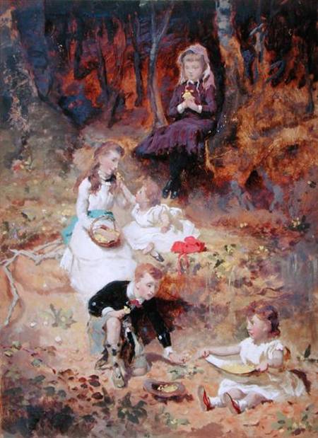 Five Children Playing in the Forest de George Elgar Hicks