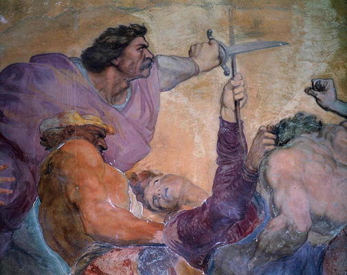 Detail of Punishment of the Doctor, Villa Medicea di Careggi (fresco) de George Frederick Watts