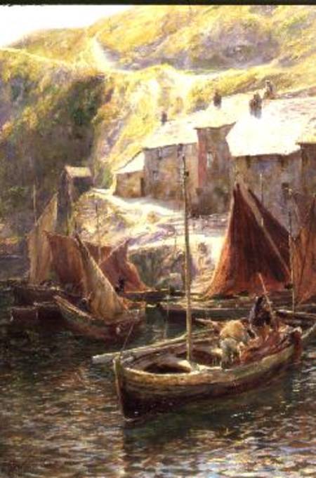 Fishing Boats, Polperro, Cornwall de George Hillyard Swinstead