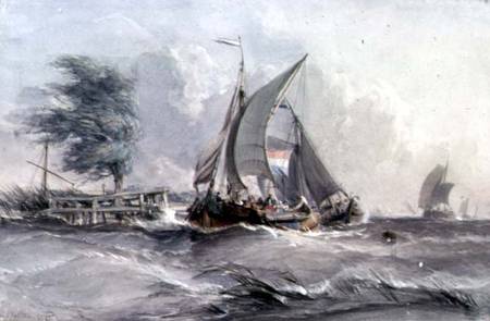A Windy Day: Boats in a Gale de George the Elder Chambers