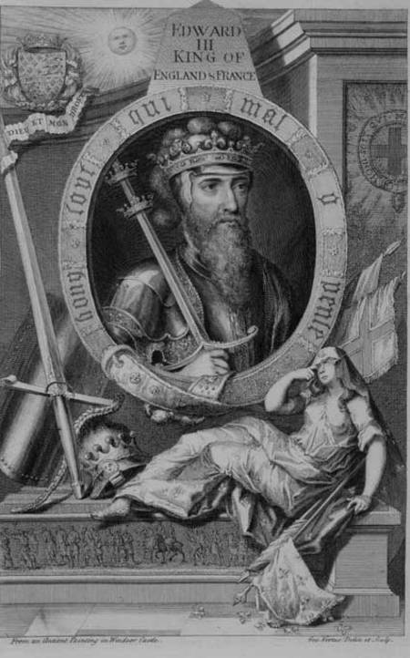 Edward III (1312-77) King of England from 1327, after a painting in Windsor Castle, engraved by the de George Vertue