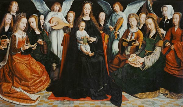 Madonna, surrounded by saints de Gerard David