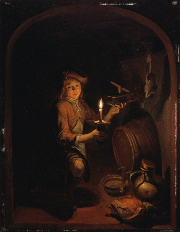 The boy with the mousetrap de Gerard Dou