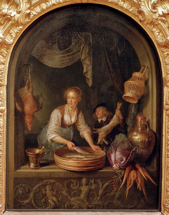G.Dou / Cook at the window / 1652 de Gerard Dou