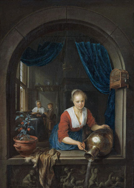 Maid at the window de Gerard Dou