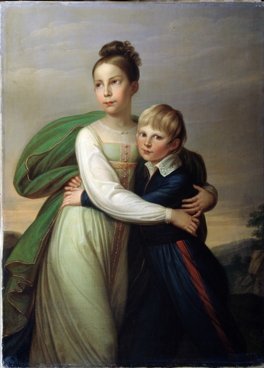 Prince Albert of Prussia (1809-1872) and Princess Louise of Prussia (1808-1870), children of king Fr de Gerhard von Kügelgen