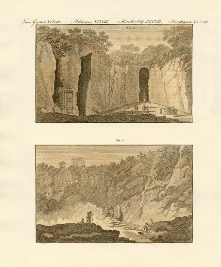 Famous caves de German School, (19th century)