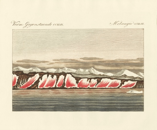 Red-coloured snow de German School, (19th century)