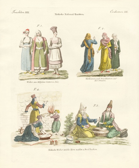 Turkish national costumes de German School, (19th century)