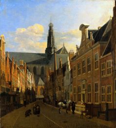 Strasse in Haarlem. de Gerrit Adriaensz Berckheyde
