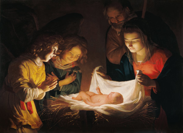 Adoration of the baby, c.1620 de Gerrit van Honthorst