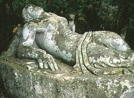 Sleeping Nymph, from the Parco dei Mostri (Monster Park) gardens laid out between 1550-63 by the Duk de Giacomo Barozzi  da Vignola